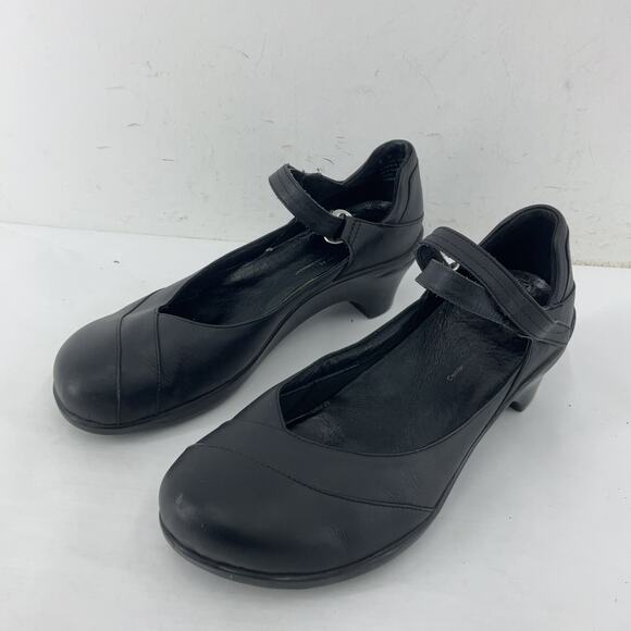 Aravon Maya Black Leather Mary Jane Shoes Women Size 9 Preowned - Picture 2 of 8